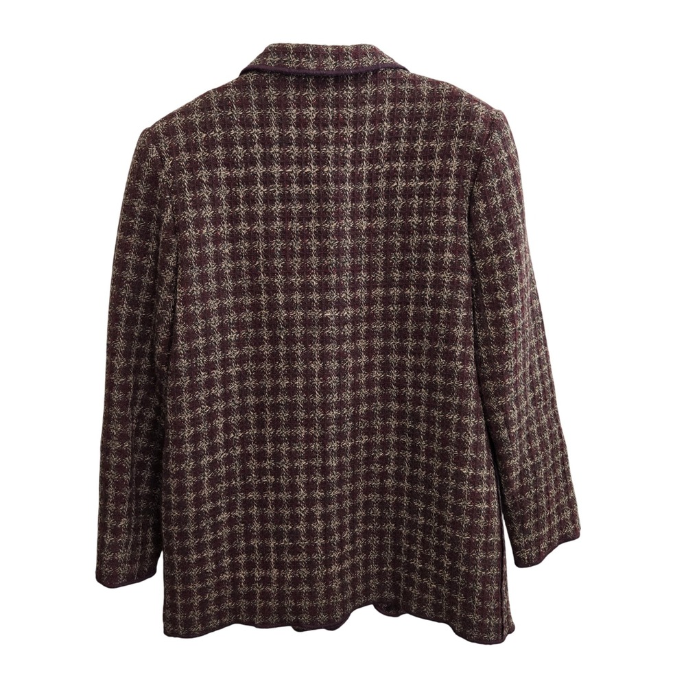 Harve Benard Women Blazer Jacket Wool Blend Burgundy Textured Size 14 - Picture 2 of 5
